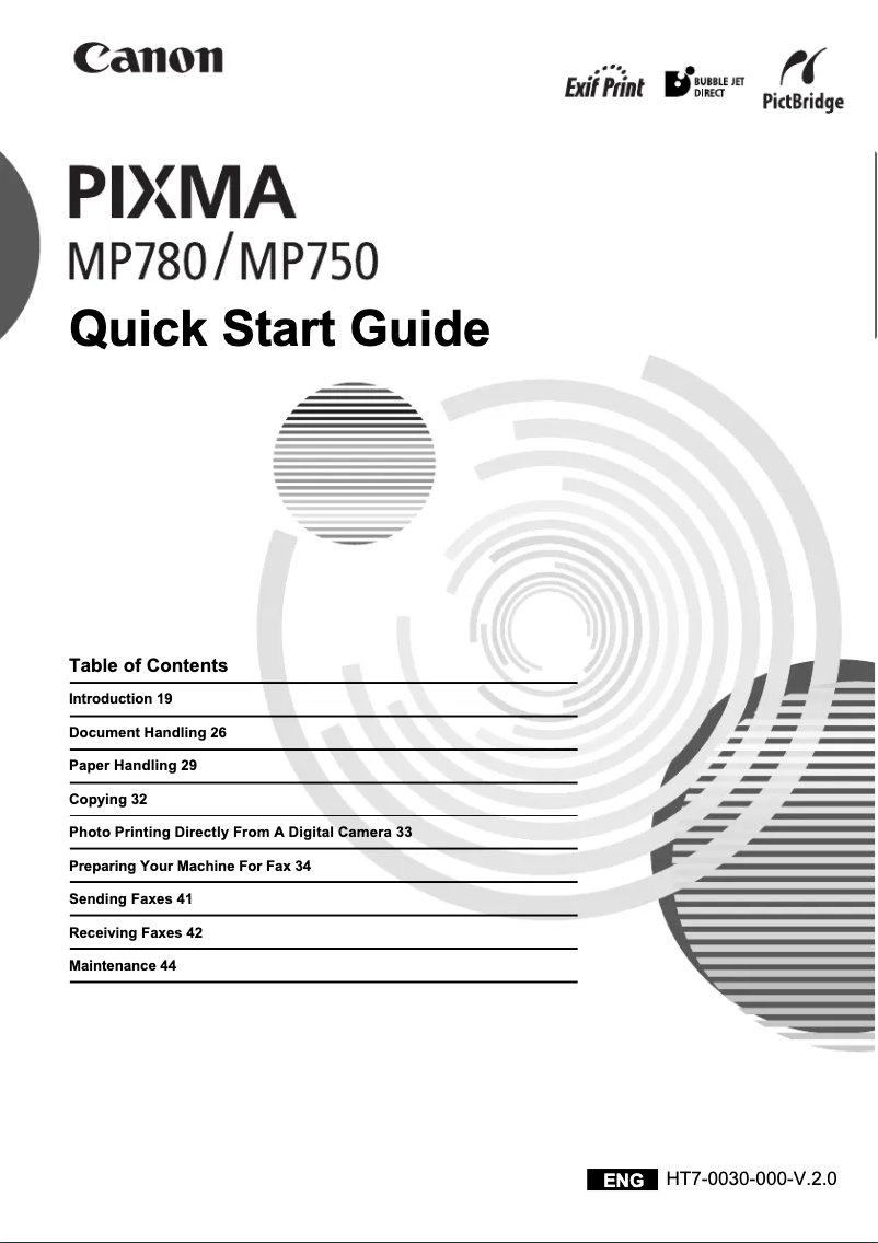 Page n°1 - Manuel utilisateur Canon Pixma MP750