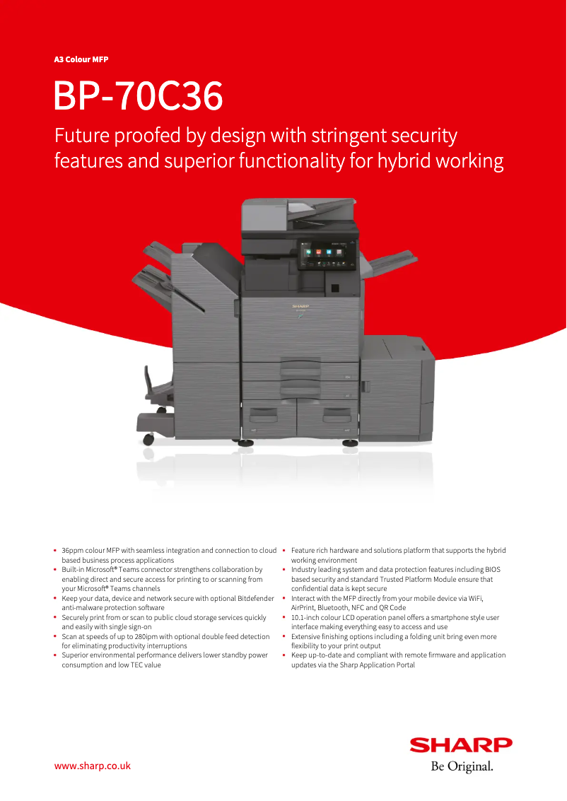 Image de la première page du manuel de l'appareil BP-70C36