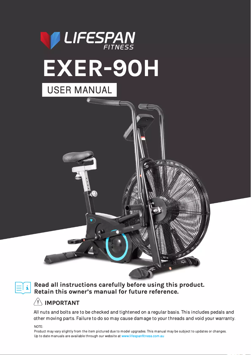 Image de la première page du manuel de l'appareil EXER-90H