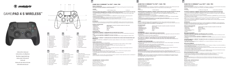 Página 1 del manual Manual de usuario Snakebyte GAME:PAD 4 S WIRELESS