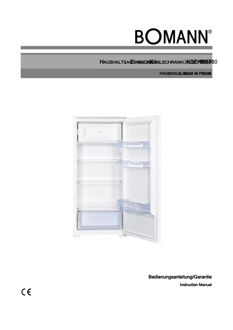 Page 1 de la notice Manuel utilisateur Bomann KSE 7807