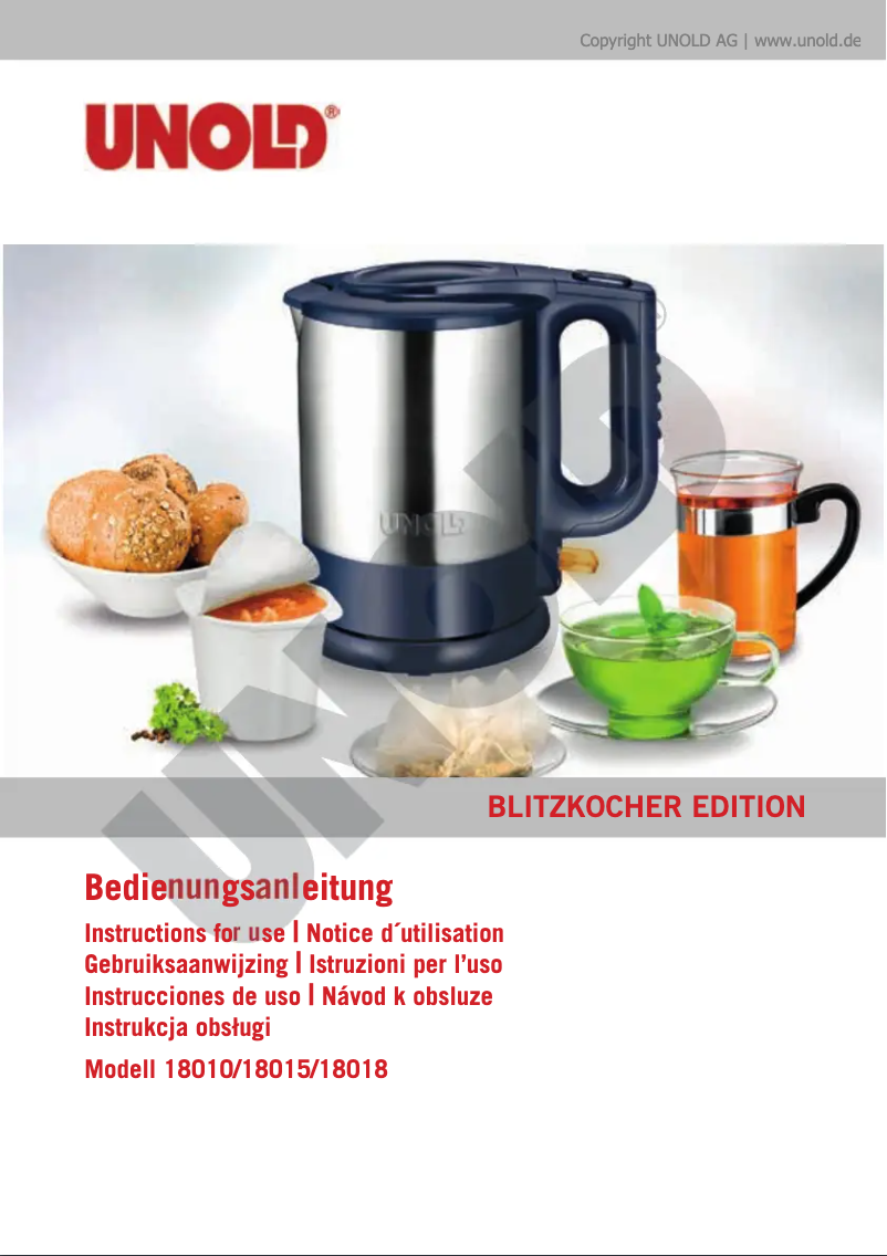 Page n°1 - Manuel utilisateur Unold 18015