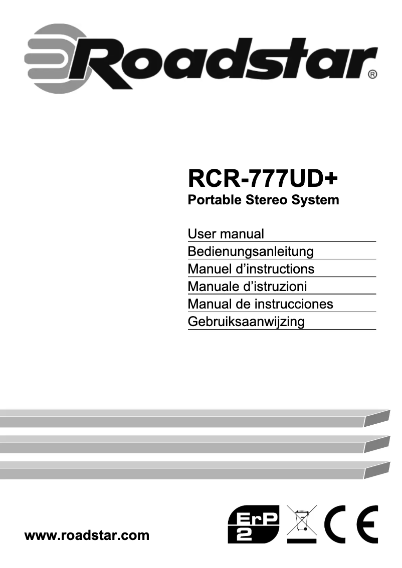 Page n°1 - Manuel utilisateur Roadstar RCR-777UD+