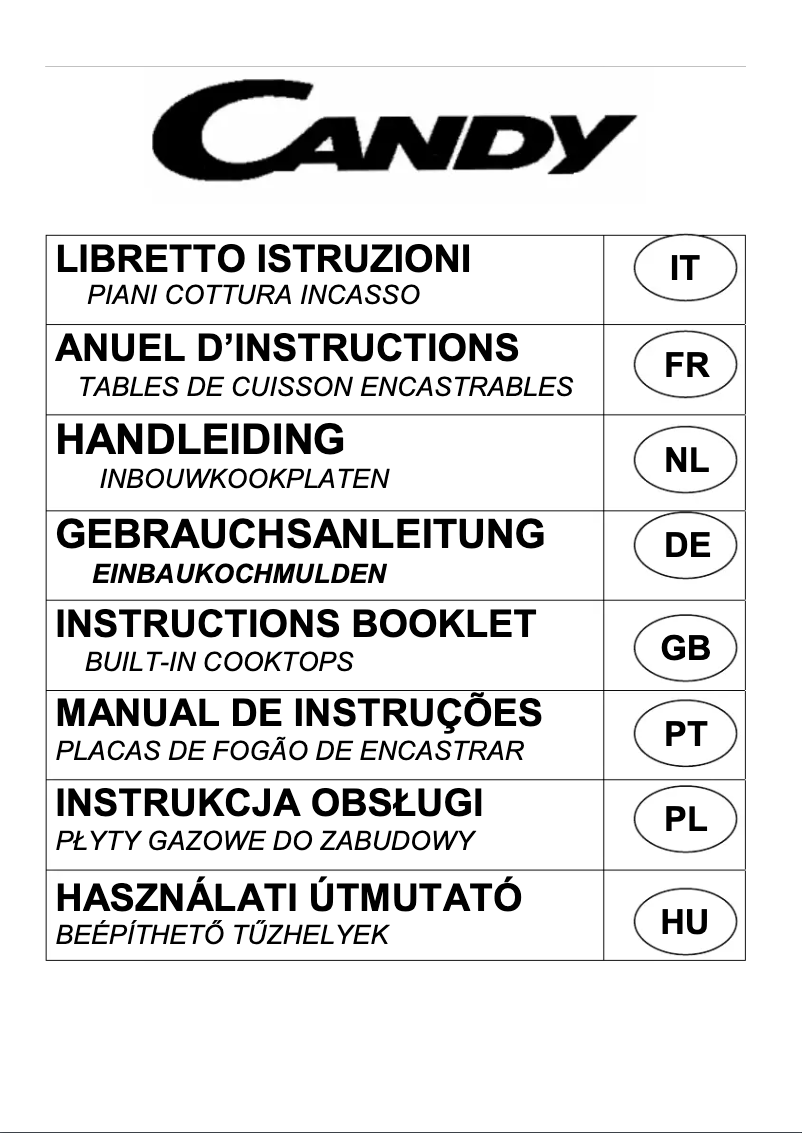 Page 1 de la notice Manuel utilisateur Candy PL 40/1 ASX