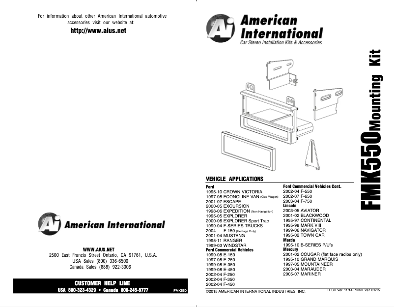 Page n°1 - Manuel utilisateur American International FMK550