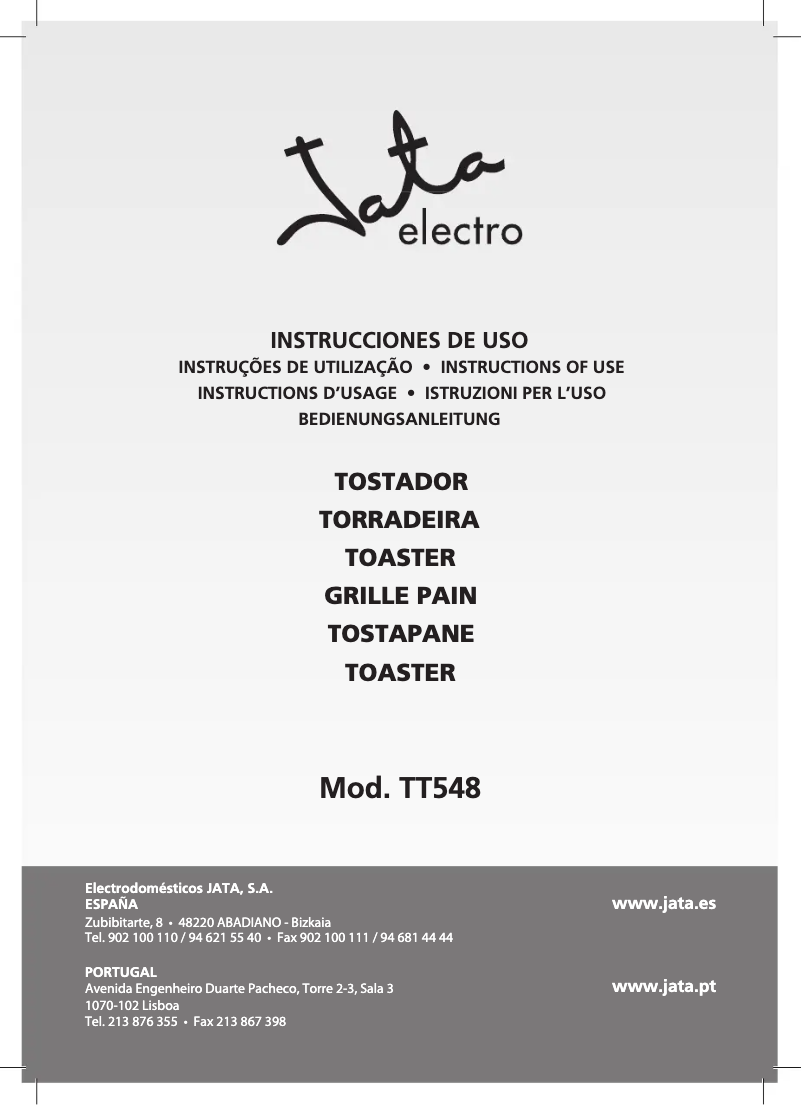 Image de la première page du manuel de l'appareil TT548