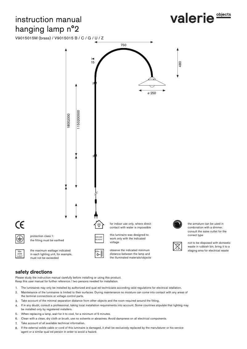 Image de la première page du manuel de l'appareil V9015015M