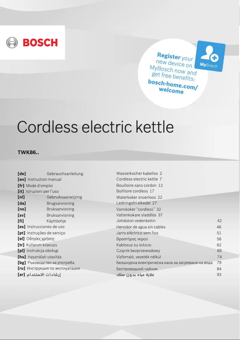 Imagen de la primera página del manual del dispositivo TWK861P3RU