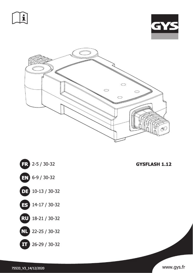 Image de la première page du manuel de l'appareil Gysflash 1.12
