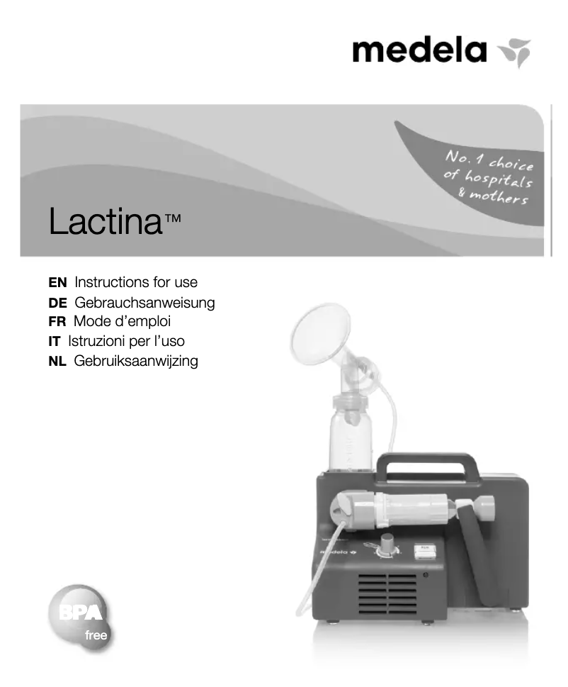 Page 1 de la notice Manuel utilisateur Medela Lactina
