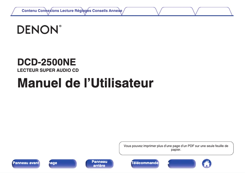 Página 1 del manual Manual de usuario Denon DCD-2500NE
