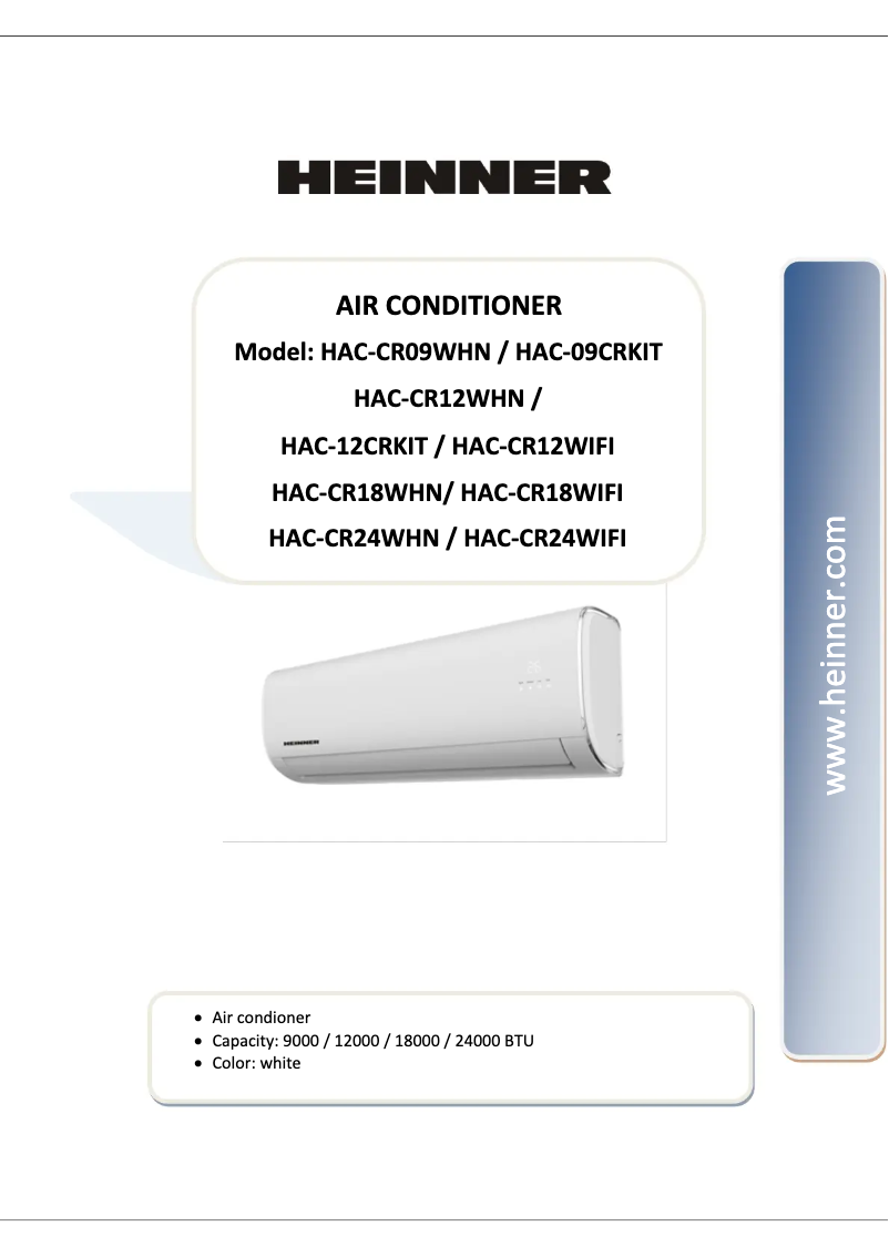 Image de la première page du manuel de l'appareil HAC-12CRKIT