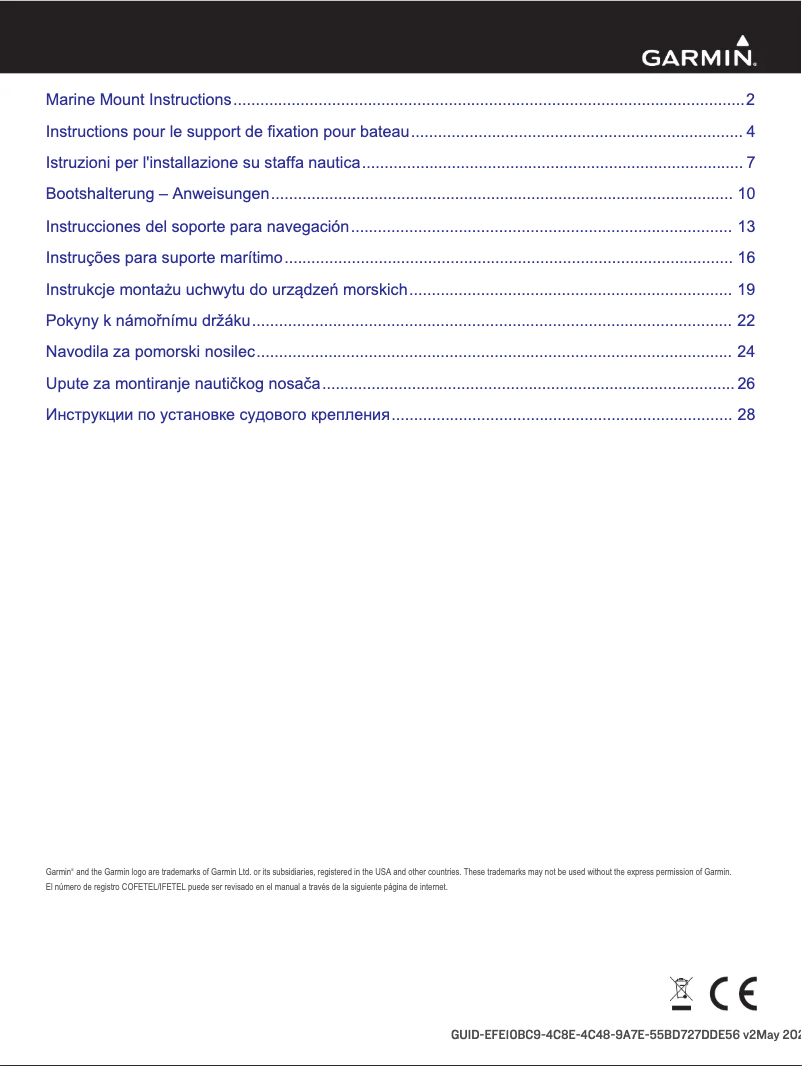 Page n°1 - Instructions / montage Garmin Montana 750i