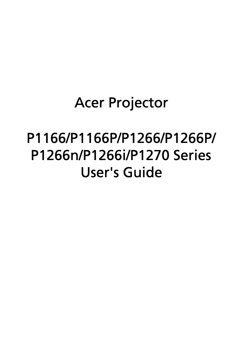 Página 1 del manual Manual de usuario Acer P1270