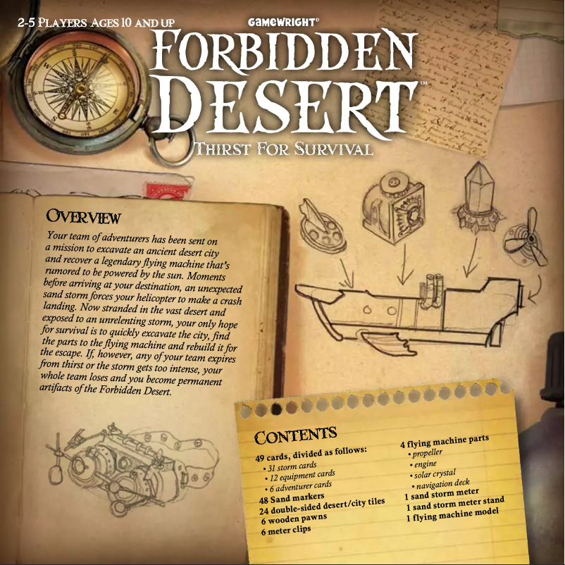 Page n°1 - Manuel utilisateur Gamewright Forbidden Desert