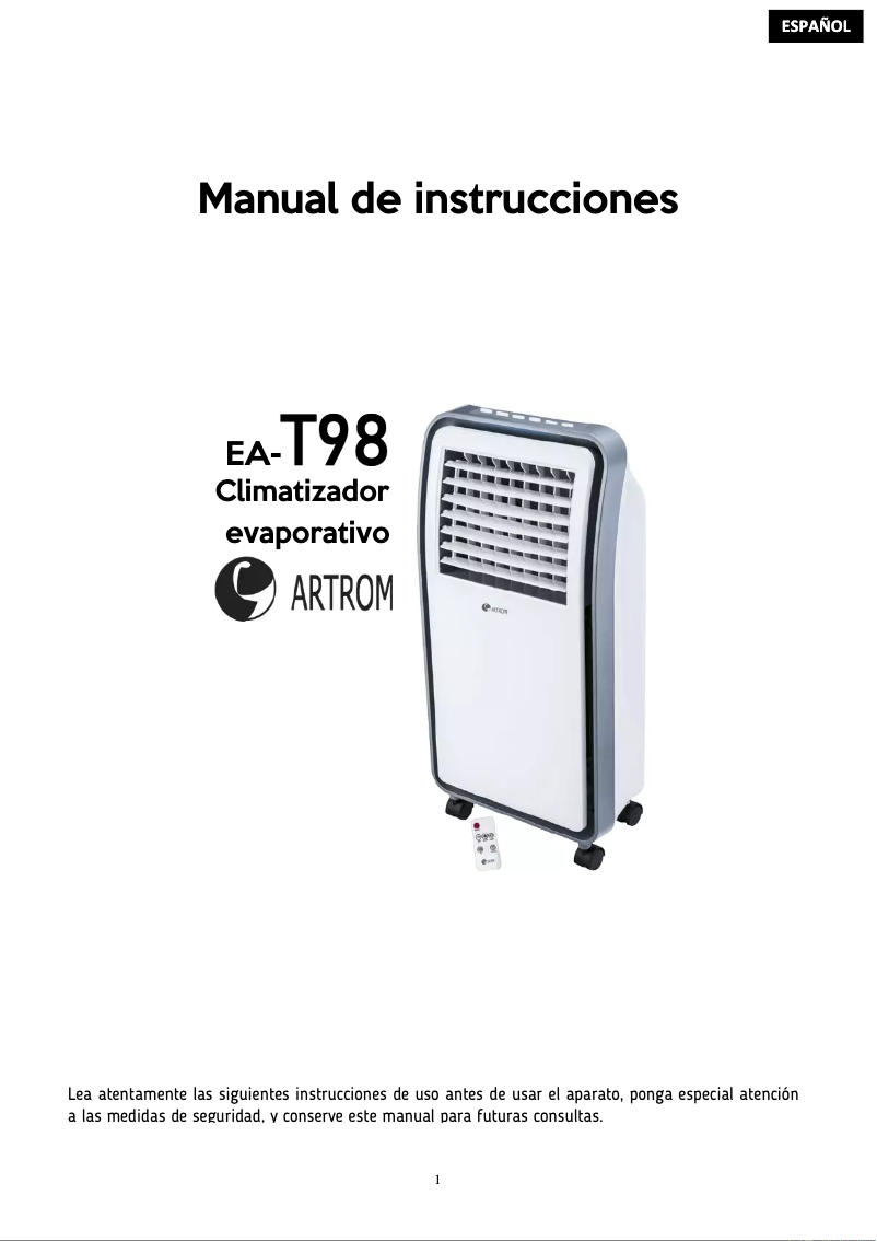 Image de la première page du manuel de l'appareil EA-T98