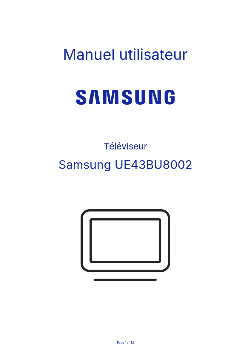 Image de la première page du manuel de l'appareil UE43BU8002