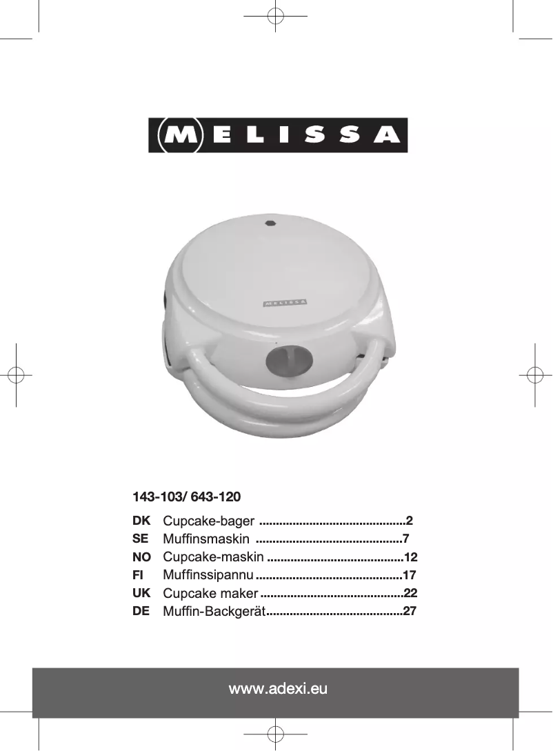 Page 1 de la notice Manuel utilisateur Melissa 143-103