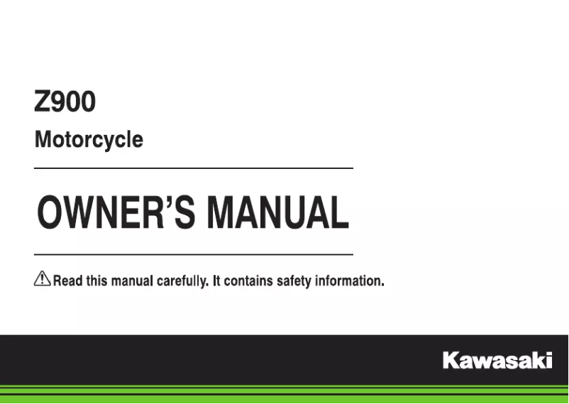 Image de la première page du manuel de l'appareil Z900 RS (2018)