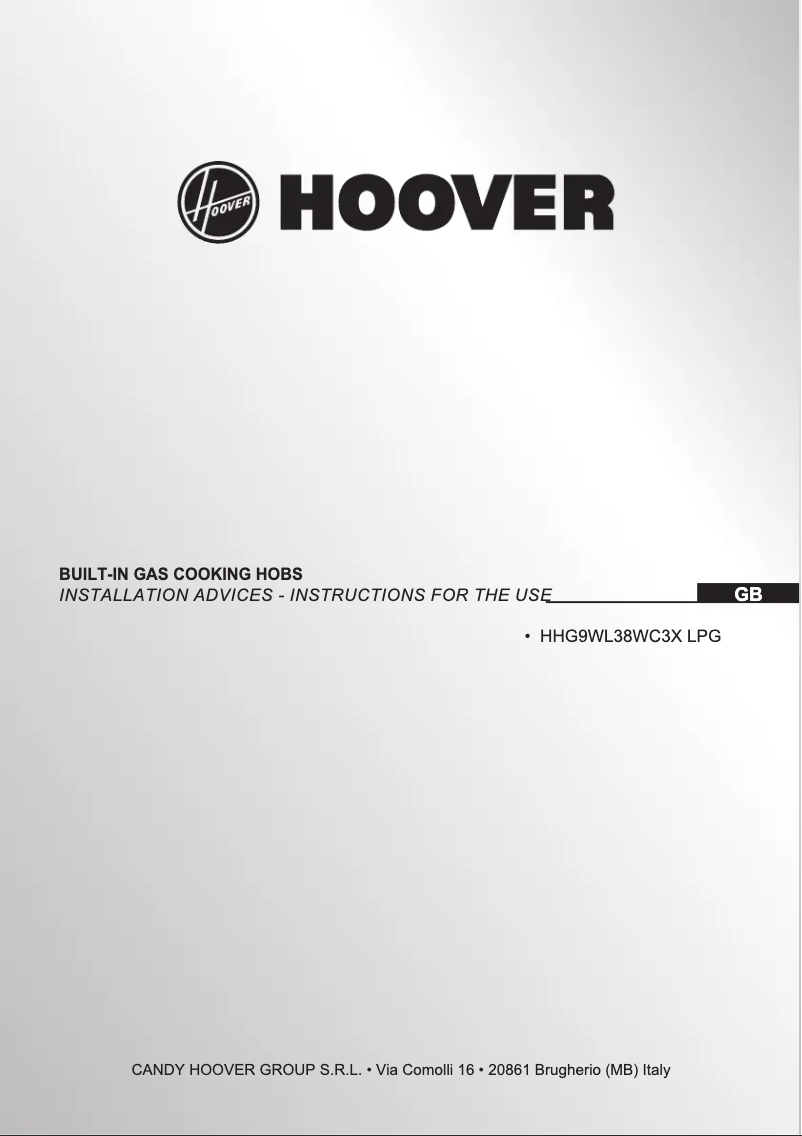 Page 1 de la notice Manuel utilisateur Hoover HHG9WL38WC3X LPG
