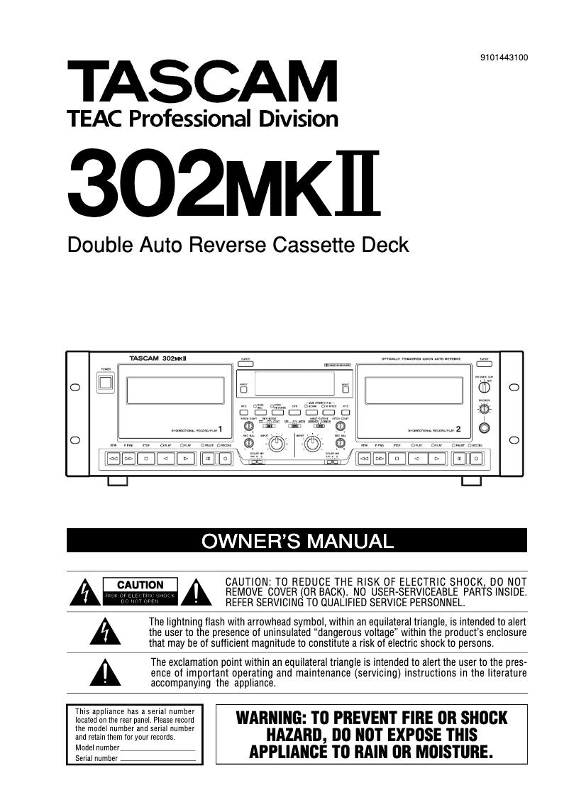 Image de la première page du manuel de l'appareil 302MKII