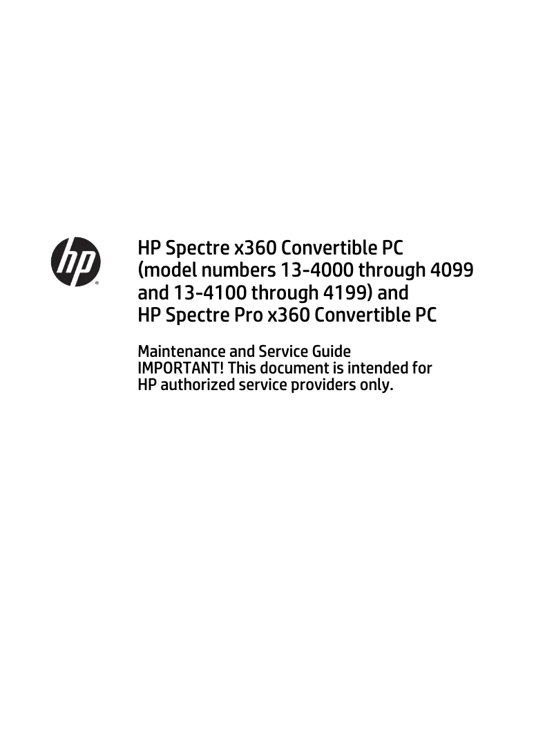 Image de la première page du manuel de l'appareil Spectre 13