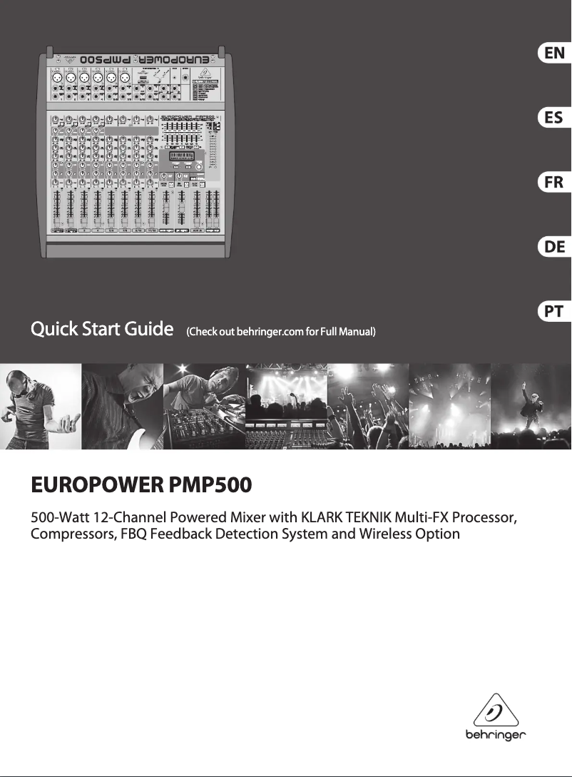Page 1 de la notice Manuel utilisateur Behringer Europower PMP500