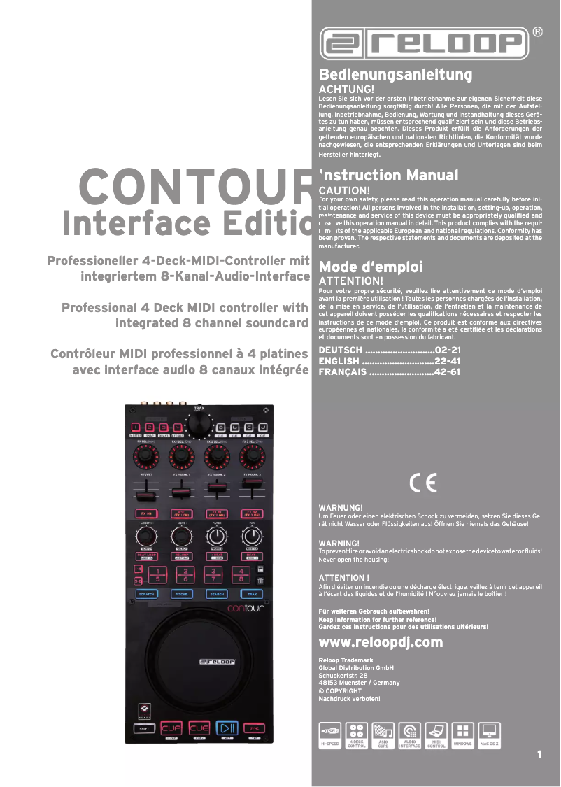 Image de la première page du manuel de l'appareil Contour Interface Edition