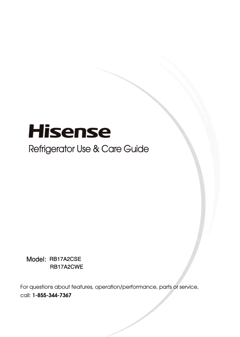 Page 1 de la notice Manuel utilisateur Hisense RB17A2CSE
