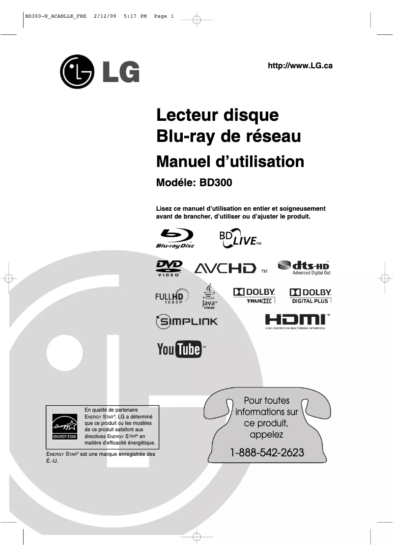 Image de la première page du manuel de l'appareil BD300