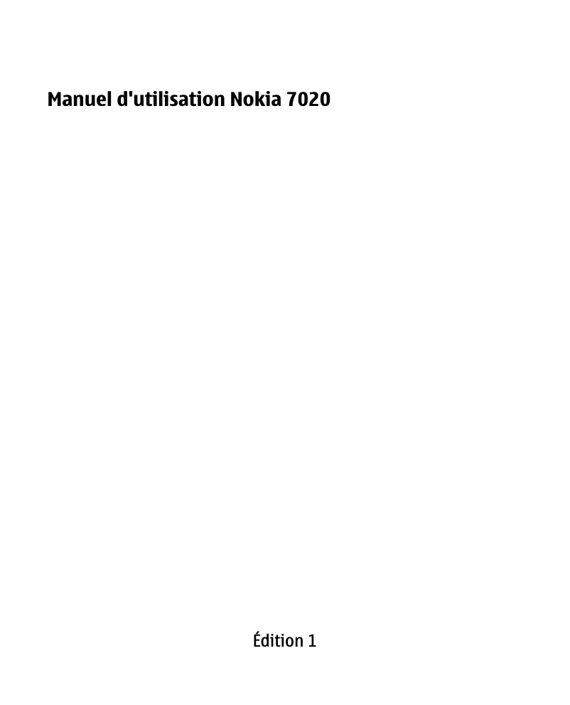 Image de la première page du manuel de l'appareil 7020