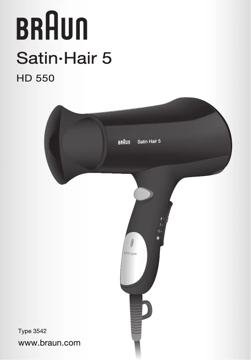 Page n°1 - Manuel utilisateur Braun HD550 Satin Hair 5