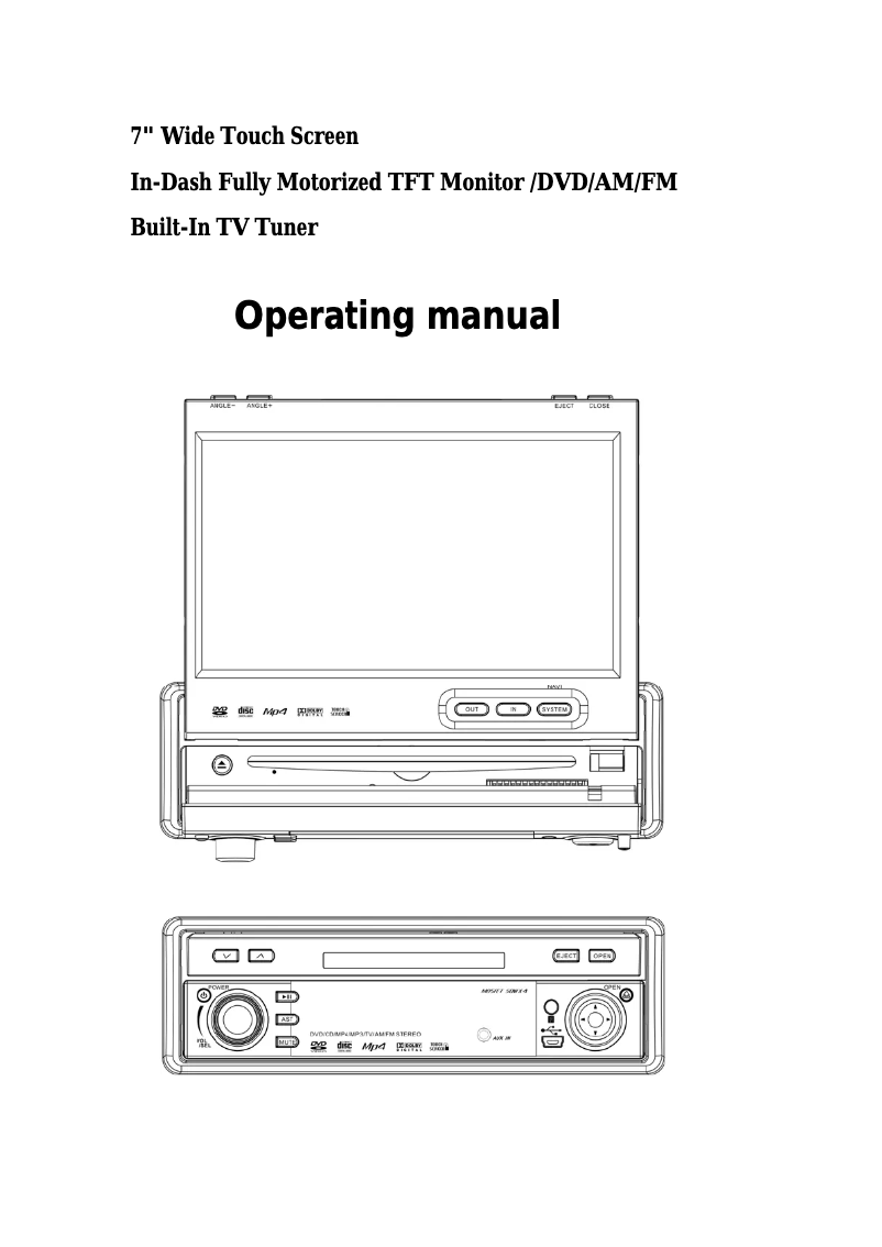 Page 1 of the manual User Manual Farenheit TID-894NRT