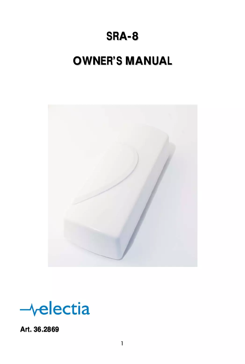 Page 1 de la notice Manuel utilisateur Electia SRA-88