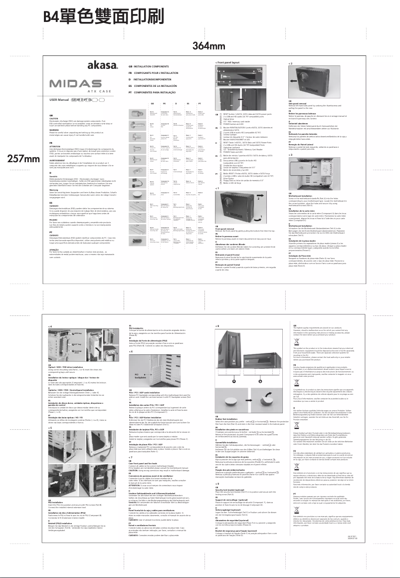 Page 1 de la notice Manuel utilisateur Akasa Midas