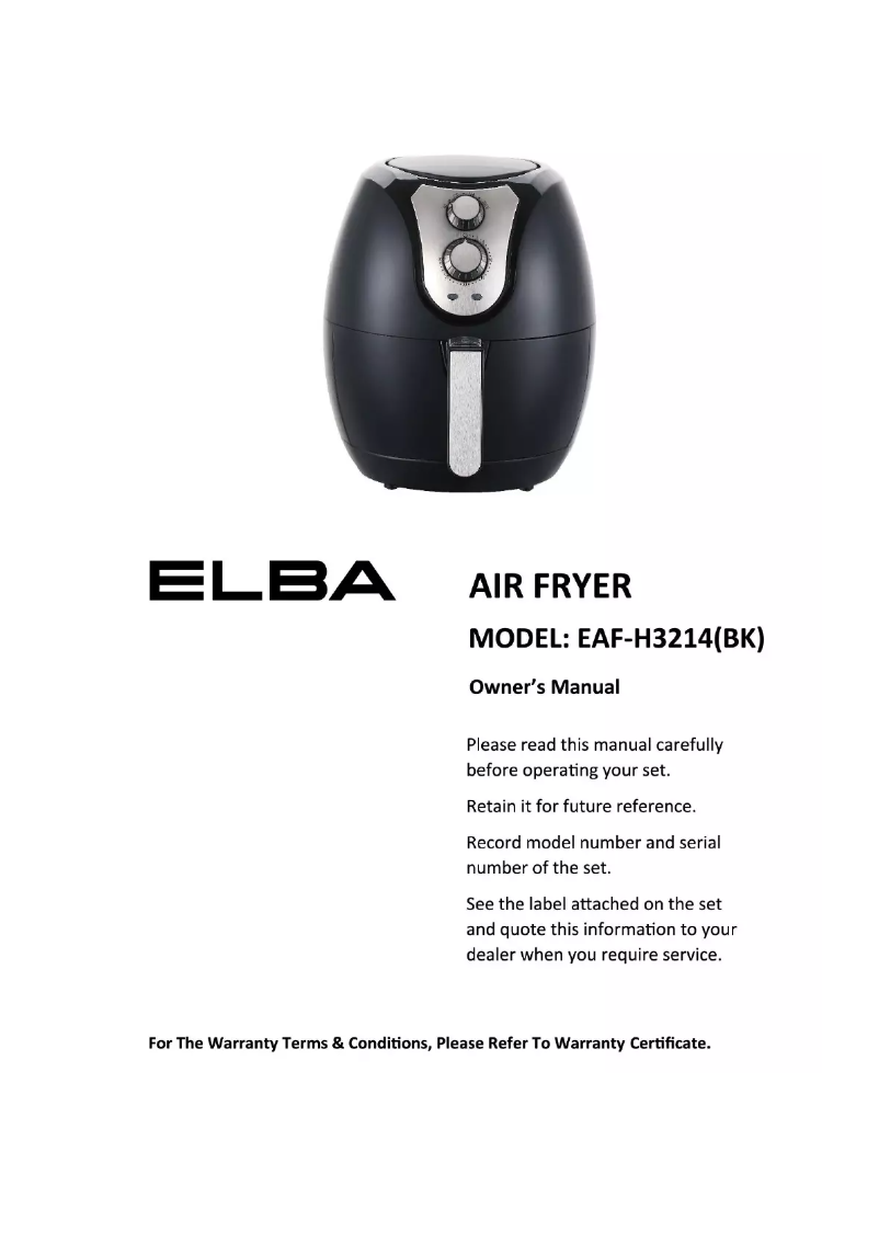 Page 1 de la notice Manuel utilisateur Elba EAF-H3214(BK)