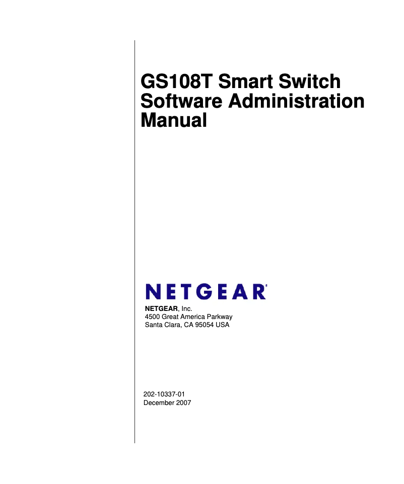 Page n°1 - Manuel utilisateur Netgear ProSafe GS108T