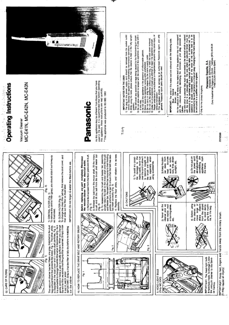 Page 1 de la notice Manuel utilisateur Panasonic MC-E41N