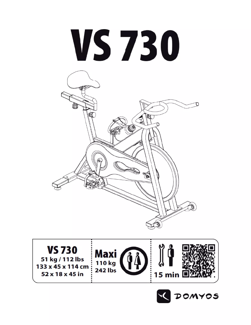 Page 1 de la notice Manuel utilisateur Domyos VS 730