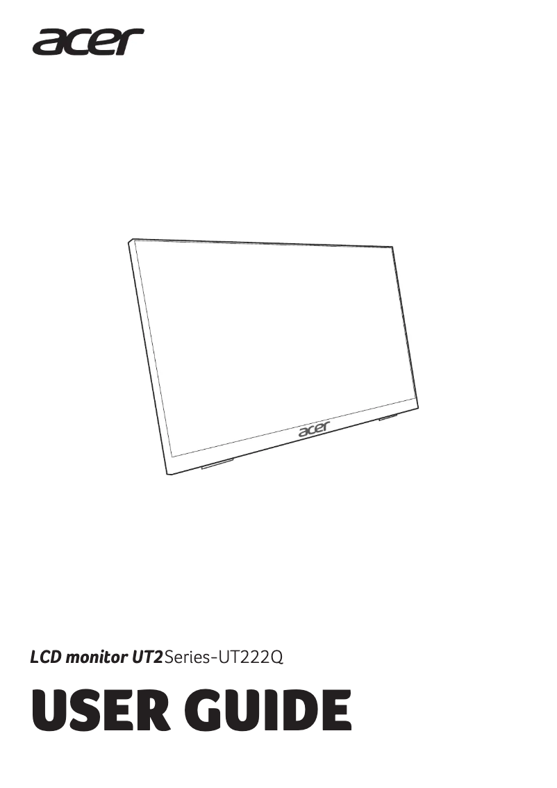 Page n°1 - Guide de démarrage rapide Acer UT222Q