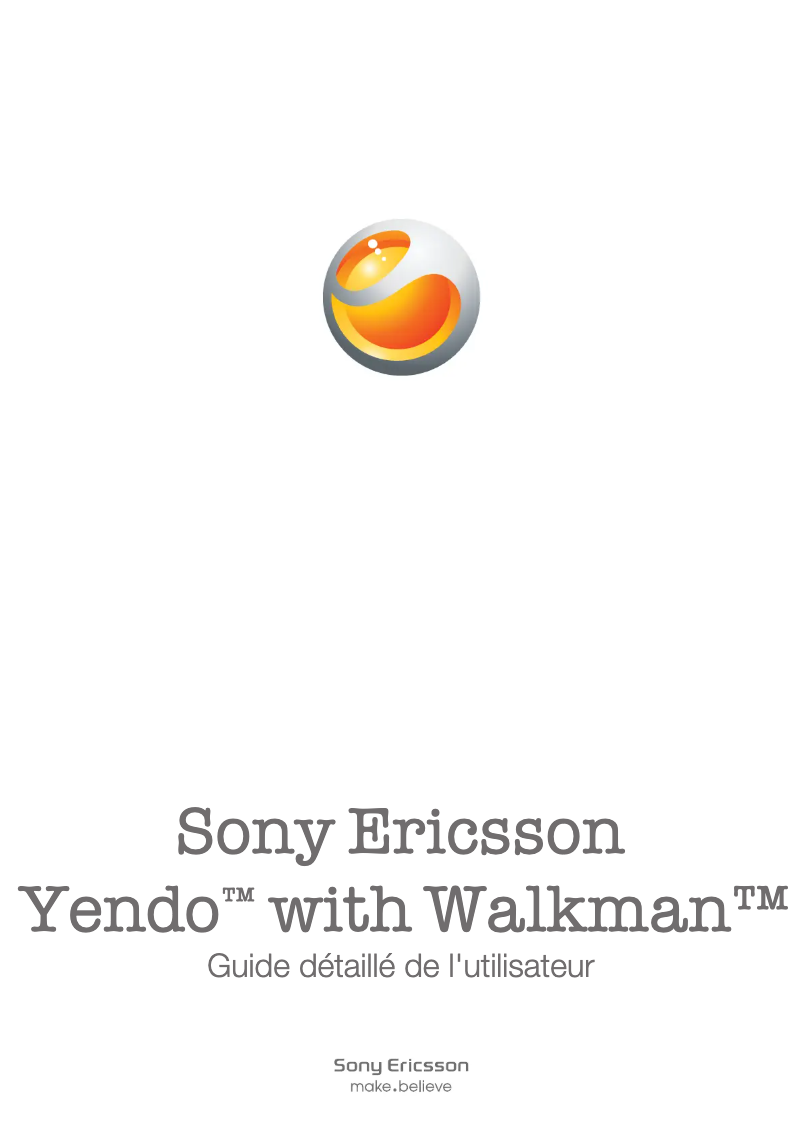 Page 1 de la notice Manuel utilisateur Sony Ericsson Yendo
