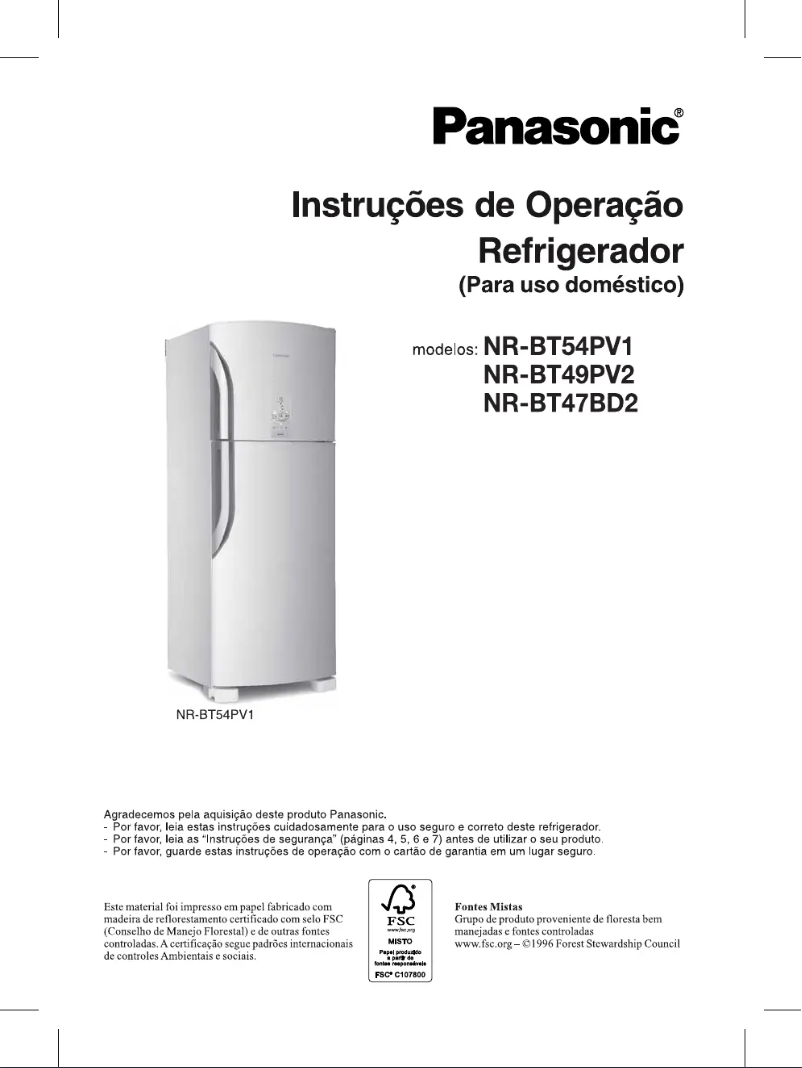 Page 1 de la notice Manuel utilisateur Panasonic NR-BT54PV1