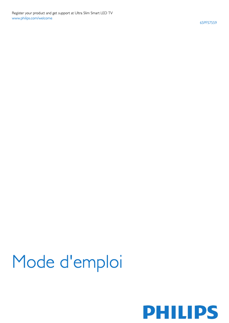 Page 1 de la notice Manuel utilisateur Philips 65PFS7559