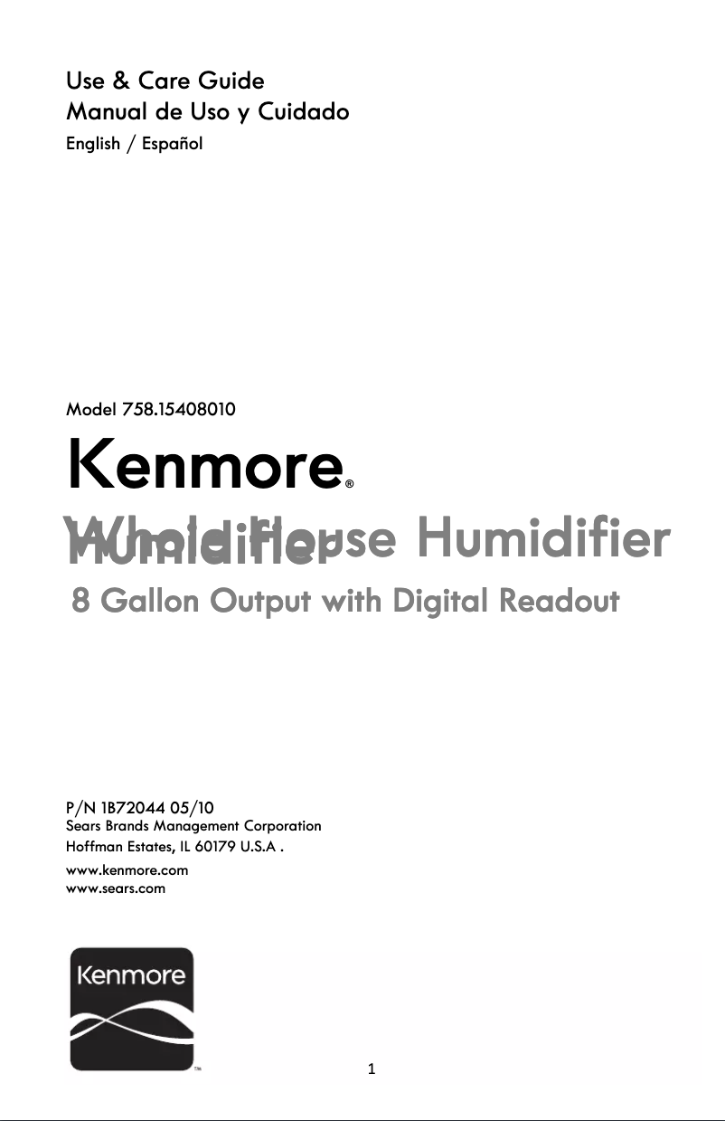 Page n°1 - Manuel utilisateur Kenmore 758.15408010