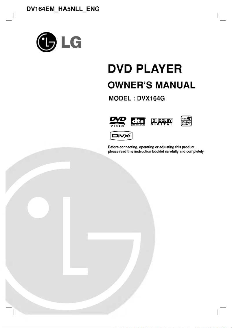 Page n°1 - Manuel utilisateur LG DVX164G