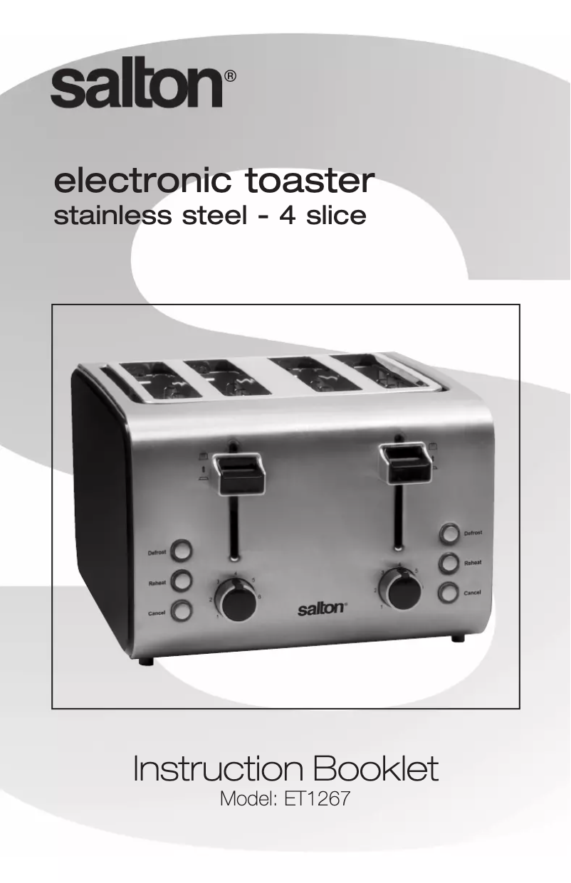 Page 1 de la notice Manuel utilisateur Salton ET1267