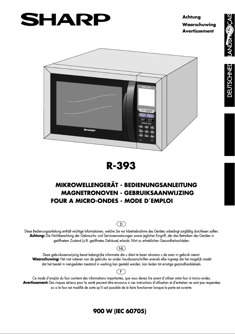 Página 1 del manual Manual de usuario Sharp R-393IN