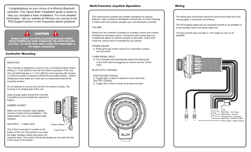 Page 1 de la notice Manuel utilisateur Hifonics THOR TPS-BT1
