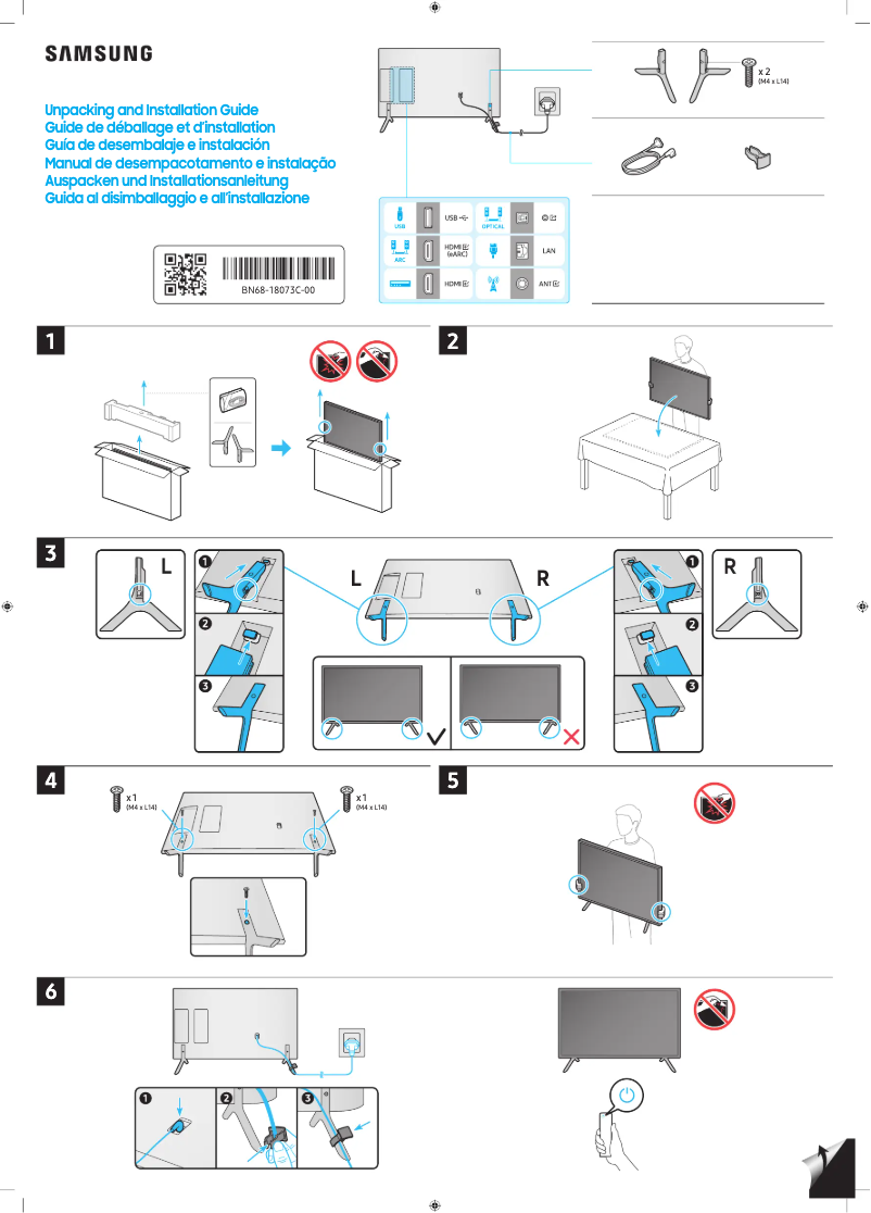 Page 1 de la notice Guide d'installation Samsung QN32Q60DAF
