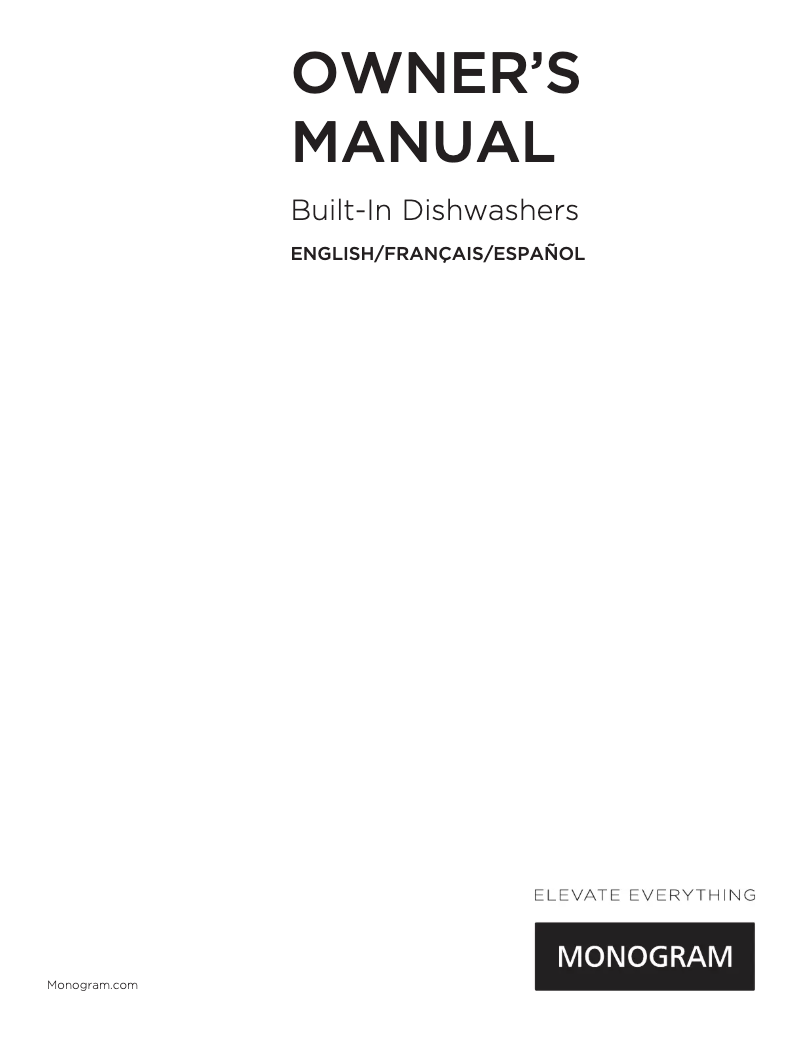 Page n°1 - Manuel utilisateur Monogram ZDT165SILII